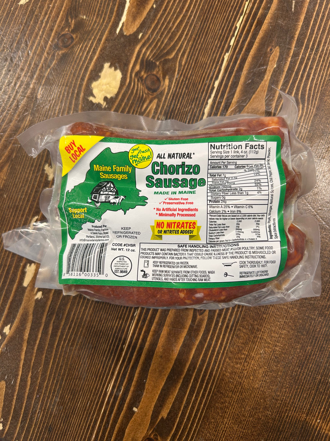 Chorizo Sausage - Maine Family Farms